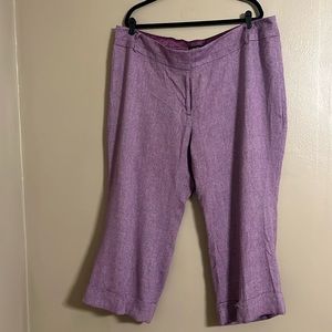 Lane Bryant  NWOT Purple Wide Leg Wool BlendPants Sz 24 Work Career Office